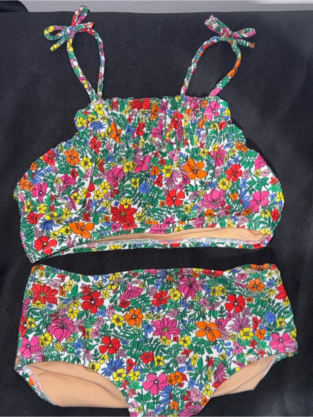 Girls Floral Two-Piece Swimsuit - Bright Multicolor